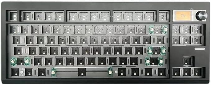 Black GMK87 TKL Mechanical Keyboard with LCD